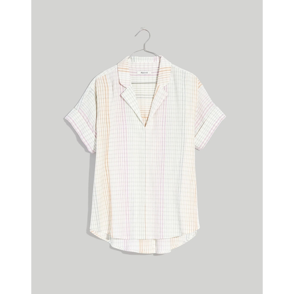 Madewell Lakeline Popover Shirt in Ombré Rainbow Plaid
